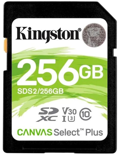 Memoria SD 256GB Kingston Canvas Select Plus Clase 10 Video 4K V30 Juegos SDS2/256GB