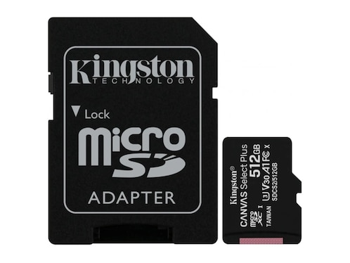 Memoria Micro SD 512GB Kingston Canvas Select Plus Clase 10 A1 Video 4K V30 SDCS2/512GB