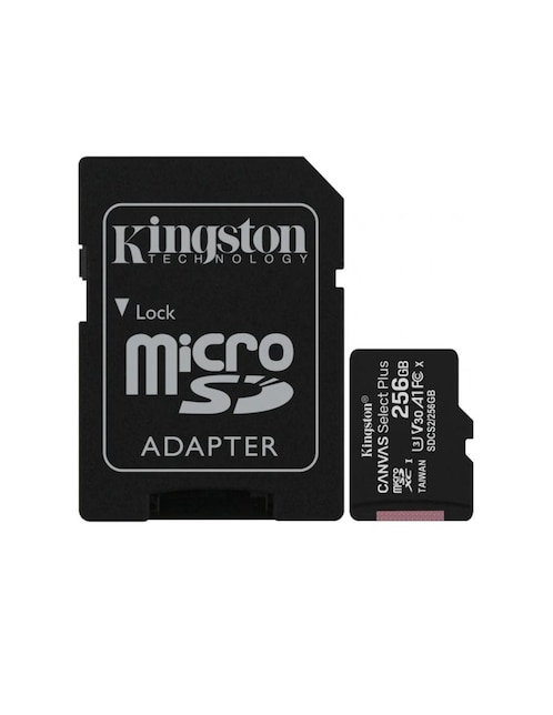 Memoria Micro SD 256GB Kingston Canvas Select Plus Clase 10 Juegos A1 Video 4K V30 SDCS2/256GB