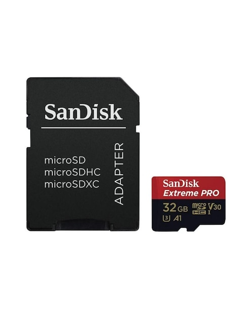 Memoria Micro SD 32GB Sandisk Extreme Pro Cámara Acción A1 V30 U3 SDSQXCG-032G-GN6MA
