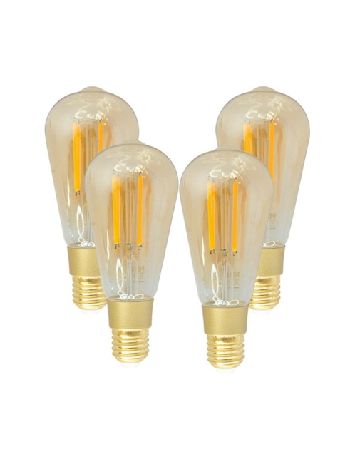Set 4 Focos Inteligentes LED Rocket House Saint luz ámbar 7W