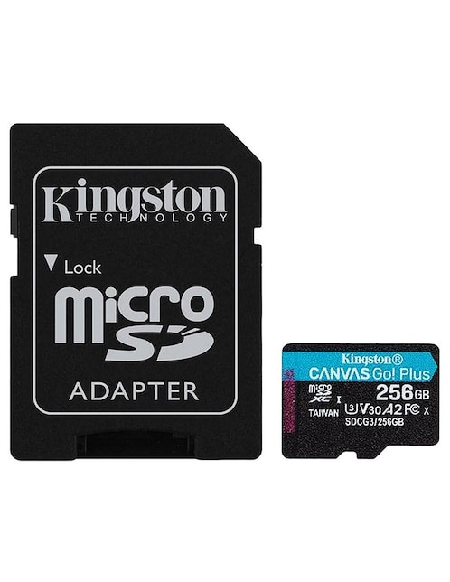 Memoria Micro SD Kingston Canvas Go! Plus 256 GB MicroSDXC UHS-I Clase 10 con Adaptador SDCG3/256GB