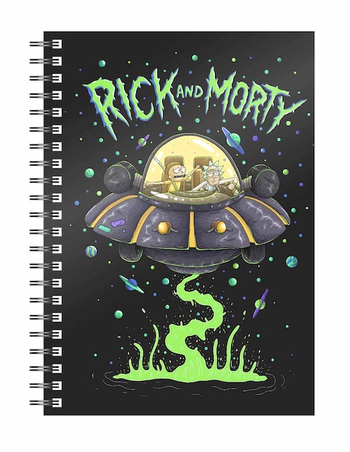 Cuaderno Redstring Rick & Morty nave espacial a cuadros