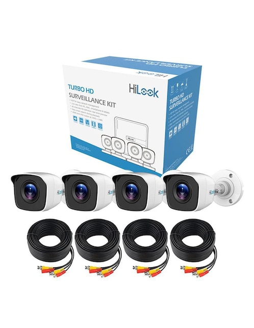 Kit 4 cámaras de seguridad Hilook by Hikvision alámbrica para interior y exterior