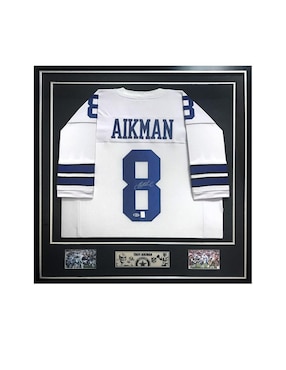 Autógrafo De Troy Aikman Logos Rockers Autogrphs Jersey Futbol Americano Blanco # 8