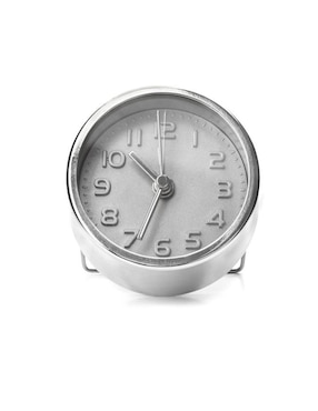 Mini Reloj Con Alarma Kikkerland Plateado