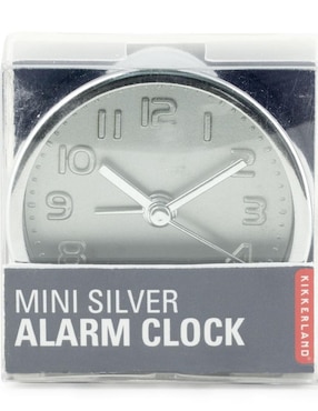 Mini Reloj con Alarma Kikkerland plateado