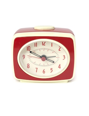 Reloj Clásico Con Alarma Kikkerland Rojo