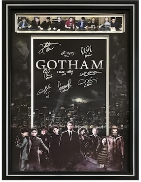 Autógrafo De David Mazouz, Clare Foley, Camren Bicondova, Cameron Morgan, Ben McKenzie, Robin Lord, Taylor Cory, Michael Smith, Sean Pertwee Y Donal Logue Logos Rockers Autographs Póster De 24 X 16 Pulgadas Negro