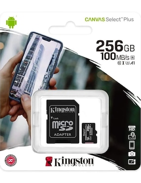Memoria Micro SD 256GB Kingston Canvas Select Plus Clase 10 Juegos A1 Video 4K V30 SDCS2/256GB
