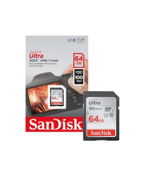 Tarjeta SD 64GB Sandisk Ultra Clase 10 Video Full HD SDSDUNR-064G-GN6IN