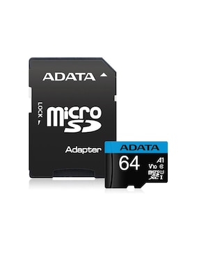 Memoria Micro SDXC 64GB Adata Clase 10 Juegos A1 Videos Full HD V10 AUSDX64GUICL10A1-RA1