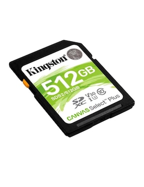 Memoria SD 512 GB Kingston Canvas Select Plus Clase 10 Video 4K V30 Juegos SDS2 512 GB
