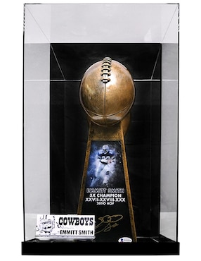 Autógrafo Emmitt Smith Vaqueros De Dallas Logos Rockers Autographs Trofeo Dorado