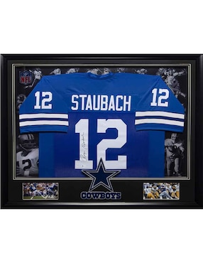 Autógrafo Roger Staubach Vaqueros De Dallas, Logos Rockers Autographs, Jersey