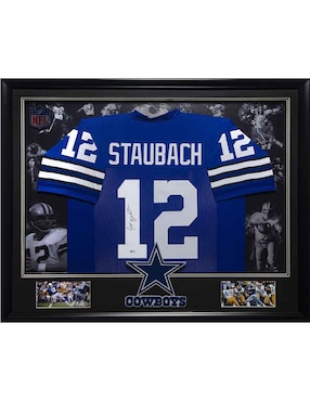 Autógrafo Roger Staubach Vaqueros De Dallas, Logos Rockers Autographs, Jersey