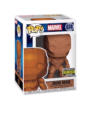 Figura Funko Pop! Iron Man Wood Deco Marvel Eclusivo EE