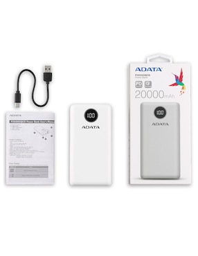 Batería Portátil Tipo C Adata 20000mAh P20000QCD AP20000QCD-DGT-CWH