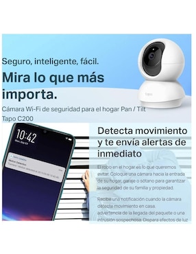 Cámara Vigilancia TP-Link Tapo C200 1080p FHD 2.4GHz 802.11n 150Mbps