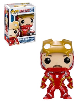 Figura Funko Pop! Marvel: Capitan America 3 Iron Man Casco Abierto Exclusivo