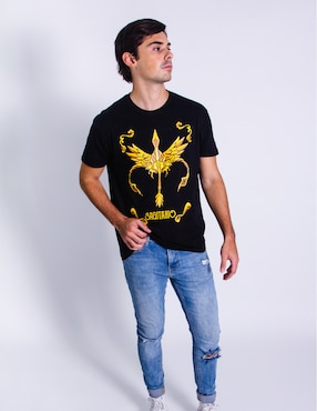 Playera Black Penacho cuello redondo para hombre