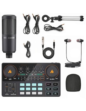 Set Consola de Audio y Micrófono Binden AM200 S1