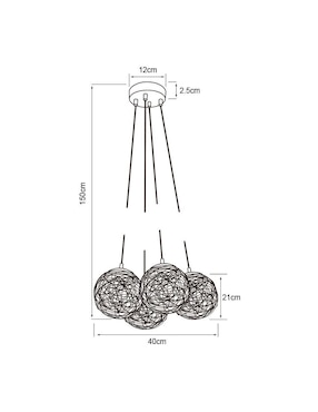Lámpara Tecnolite incandescente y led Bastia I
