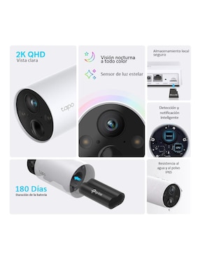 Cámara Wi-Fi de seguridad Tp-Link inalámbrica Full HD con capacidad para grabar para exterior