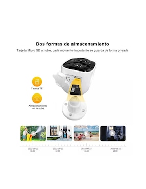 Cámara solar de seguridad Genérica inalámbrica Full HD 110° con capacidad para grabar para interior