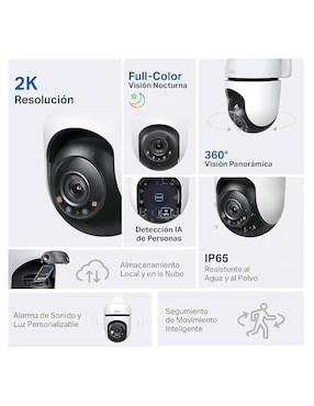 Cámara Wi-Fi de seguridad Tp-Link inalámbrica HD 360° con capacidad para grabar para interior y exterior