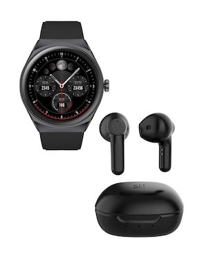 Box Set Smartwatch STF Kronos Trek Unisex + Audífonos TWS Kun