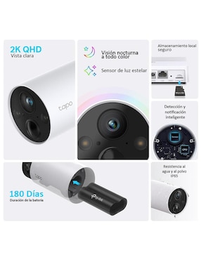 Cámara Wi-Fi de seguridad Tp Link inalámbrica Full HD con capacidad para grabar para exterior