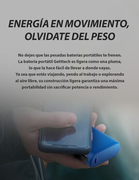 Batería portátil GETTTECH 10000 mAh GBN-M10CL-01_LED