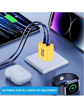 Cargador pared Hotshot USB tipo A + USB tipo C