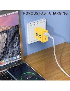 Cargador pared Hotshot USB tipo A + USB tipo C