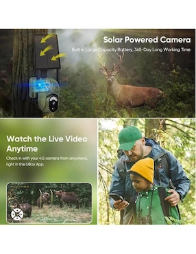 Cámara solar 4G de seguridad Ventdepot inalámbrica HD con capacidad para grabar visión nocturna para interior y exterior