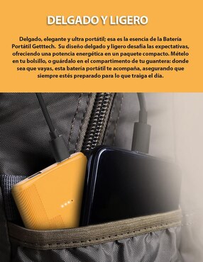 Batería portátil GETTTECH 5000 mAh GBN-E5KCS-01