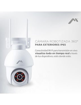 Cámara WI-FI de seguridad Mitzu inalámbrica HD 350° con capacidad para grabar para interior y exterior
