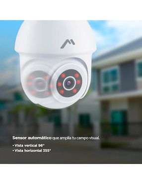 Cámara WI-FI de seguridad Mitzu inalámbrica HD 350° con capacidad para grabar para interior y exterior