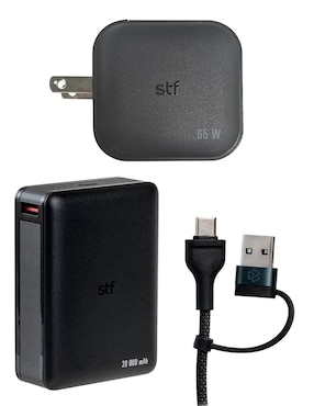 Batería portátil STF de 25 W USB + USB tipo C Gan y Power Bank ltra Rápida