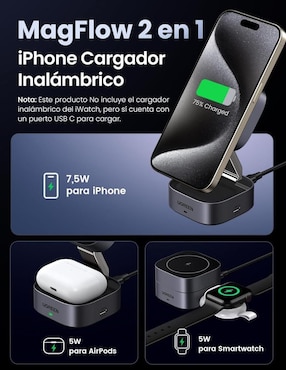 Cargador inalámbrico ugreen de 15 W USB tipo C