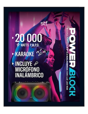 Bocina portátil Stf Power Block alámbrica e inalámbrica