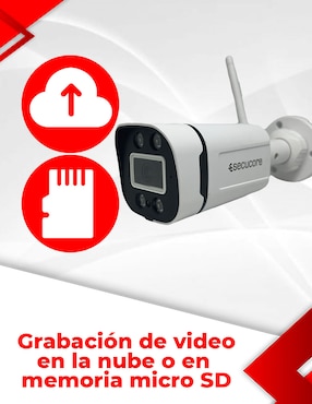 Cámara Wi-Fi de seguridad Secucore Inalámbrica Full HD 70 con capacidad de grabar y visión nocturna para interior y exterior