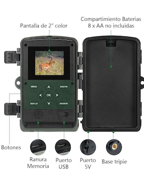 Cámara de seguridad Gogo Electronics modelo PR1000 Full HD 120° con capacidad para grabar para exterior