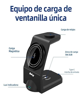 Estación de carga 3 en 1 Belug de 15 w usb tipo c