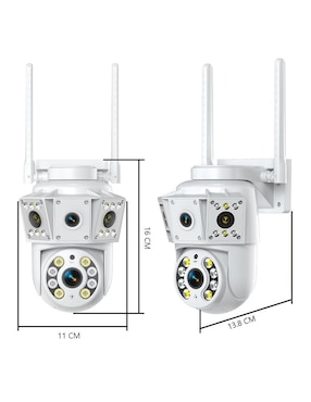 Cámara wi-fi de seguridad Belug alámbrica 4k/uhd 360° con capacidad para grabar con vision nocturna para interior y exterior