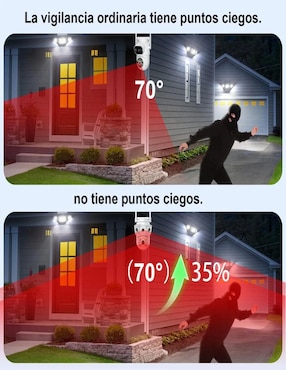 Cámara wi-fi de seguridad Belug alámbrica 4k/uhd 360° con capacidad para grabar con vision nocturna para interior y exterior