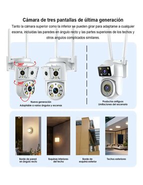 Cámara wi-fi de seguridad Belug alámbrica 4k/uhd 360° con capacidad para grabar con vision nocturna para interior y exterior