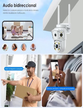 Cámara wi-fi de seguridad Belug alámbrica 4k/uhd 360° con capacidad para grabar con vision nocturna para interior y exterior