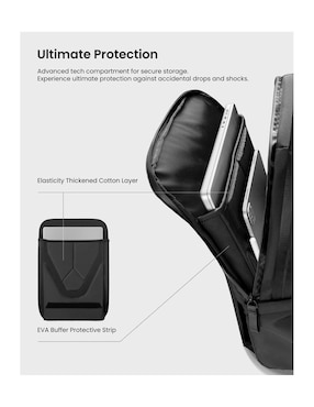 Mochila con portalaptop Tomtoc Voyage impermeable unisex